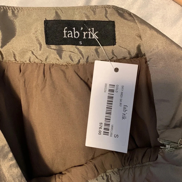 Fab’rik size small taffeta silver green Christmas party full skirt sky midi gold - Picture 4 of 8